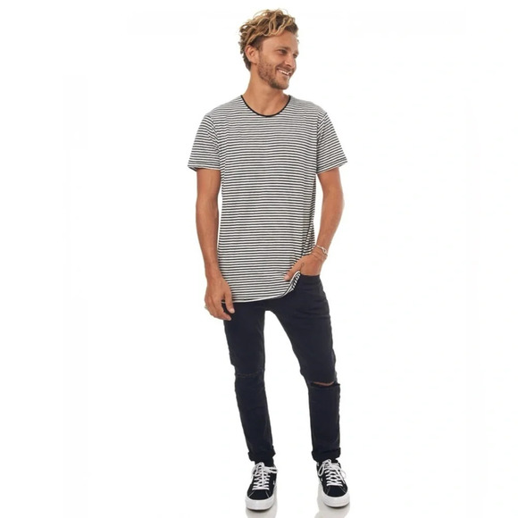 Rolla’s Men’s Rollies Slim Fit Distressed Stinger Jeans in Black Size 32 - Picture 1 of 15
